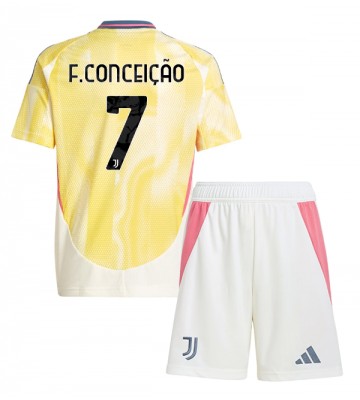 Juventus Francisco Conceicao #7 Segunda Equipación Niños 2024-25 Manga Corta (+ Pantalones cortos)